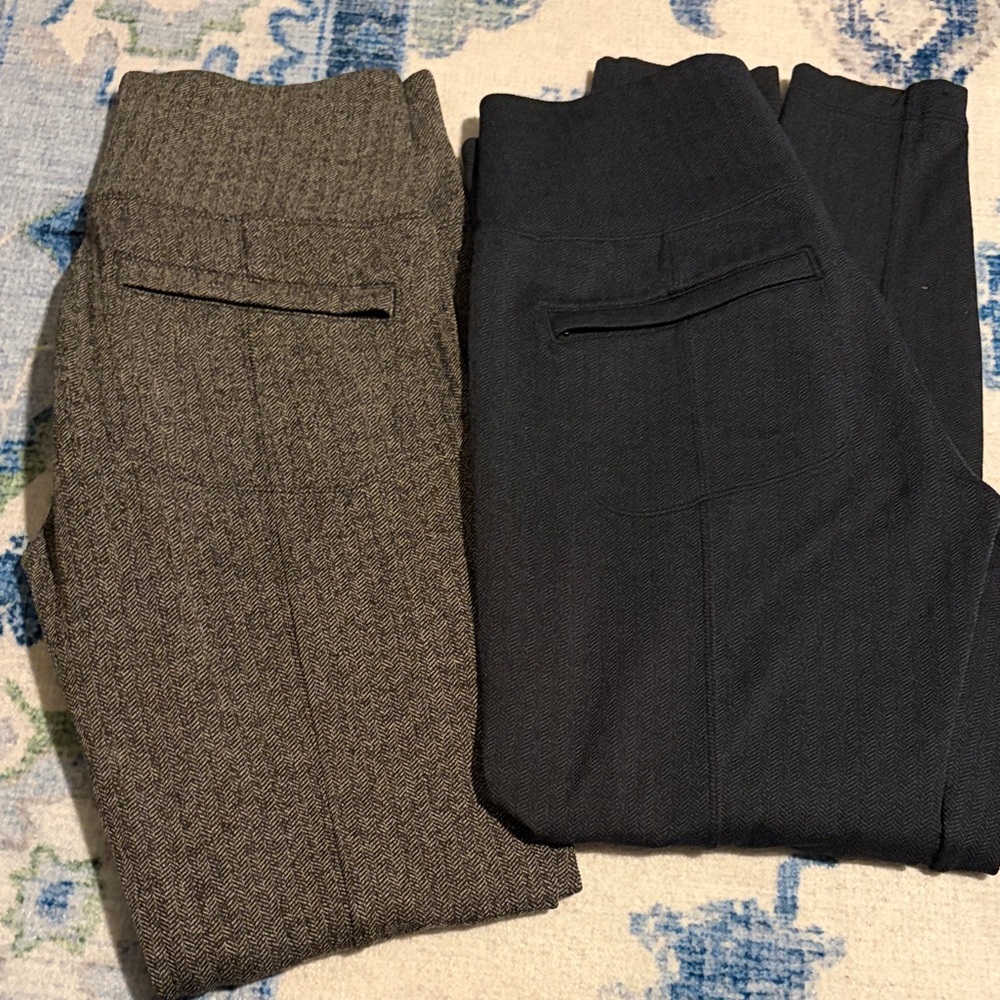 TWO pair Athleta herringbone leggings